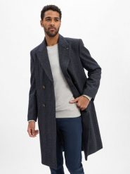 Finshley & Harding London Krótki płaszcz Mężczyźni Sztuczne włókno niebieski, 50. Niebieskie płaszcze męskie Finshley & Harding London, m, bez wzorów, z włókna, klasyczne, krótkie, bez kaptura. Za 899.95 zł.