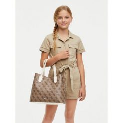 Torebka Guess. Brązowe torebki do ręki damskie Guess, z aplikacjami, klasyczne, bez dodatków. Za 269.99 zł.