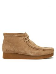 Clarks Trzewiki WallabeeEvoBt 261747444 Beżowy. Brązowe botki damskie Clarks, ze skóry, bez obcasa, na płaskiej podeszwie, bez zapięcia. Za 519.99 zł.