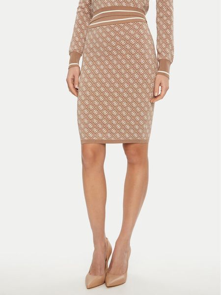 Guess Spódnica ołówkowa W4BD53 Z37K0 Beżowy Regular Fit. Brązowe spódnice damskie Guess, l, z aplikacjami, z wiskozy, ołówkowe. Za 209.99 zł.