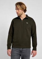 WRANGLER MĘSKA BLUZA HALF ZIP SWS OLIVE NIGHT 112355752 LL99016192. Zielone bluzy męskie Lee, m, bez wzorów, bez kaptura. Za 199.99 zł.
