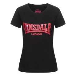 Koszulka damska Lonsdale Cartmel. Czarne t-shirty damskie Lonsdale, bez wzorów, z bawełny, sportowe, bez kołnierzyka. Za 117.00 zł.