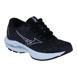 Buty do biegania damskie Mizuno Wave Inspire 19. Czarne obuwie sportowe damskie Mizuno, bez wzorów, z materiału, do biegania, mizuno wave. Za 719.99 zł.