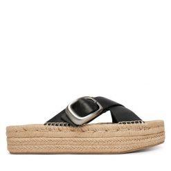 Espadryle Calvin Klein. Czarne espadryle damskie Calvin Klein, bez wzorów, bez obcasa, bez zapięcia. Za 489.99 zł.