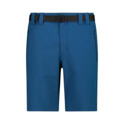 Męskie spodenki trekkingowe CMP z paskiem Niebieskie. Niebieskie szorty męskie CMP, m, bez wzorów, z elastanu. Za 149.99 zł.