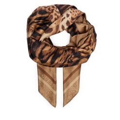 Chusta Guess. Brązowe szaliki i chusty damskie Guess, z aplikacjami. Za 194.99 zł.