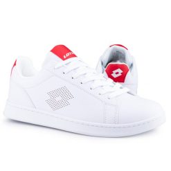 Buty męskie sportowe trampki Lotto BURGAS. Białe trampki męskie Lotto, bez wzorów, casualowe, bez zapięcia. Za 129.00 zł.
