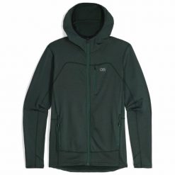 Polarowa bluza z kapturem zapinana na zamek Outdoor Research Vigor Grid. Niebieskie bluzy męskie OUTDOOR RESEARCH, l, bez wzorów, z polaru, z kapturem. Za 564.50 zł.