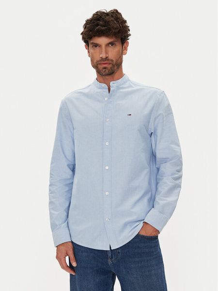 Tommy Jeans Koszula Essential DM0DM21690 Błękitny Regular Fit. Niebieskie koszule męskie Tommy Jeans, m, bez wzorów, z bawełny, bez kołnierzyka, bez ramiączek. Za 249.99 zł.