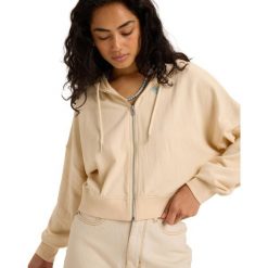 Bluza na zamek dla Kobiety NEVER BETTER Beżowy. Brązowe bluzy damskie Roxy, m, bez wzorów, z bawełny, z kapturem. Za 299.99 zł.