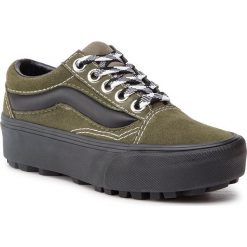 Sneakersy VANS - Old Skool Lug Pla VN0A3WLXVRY1 (90s Retro) Grape Leaf/Bl. Zielone półbuty damskie Vans, bez wzorów, z gumy, klasyczne, bez obcasa, na koturnie, bez zapięcia. W wyprzedaży za 279.00 zł.