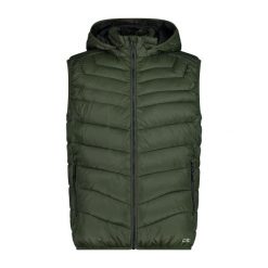 Kamizelka puchowa bez rękawów z kapturem CMP. Zielone kurtki męskie CMP, m, bez wzorów, z puchu, z kapturem. Za 425.00 zł.