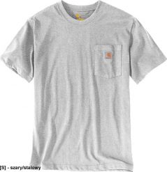 R.E.I.S. CA-TSHIRT - T-shirt męski Carhartt Workwear Pocket K87 - szary/stalowy L. Szare t-shirty męskie R.E.I.S., l, bez wzorów, bez kołnierzyka. Za 99.56 zł.
