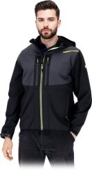 Kurtka męska Reis Kurtka męska ochronna softshell stójka zamek ocieplana polarem kaptur rękawy rzep regulacja membrana TPU czarno-szaro-źółta M. Brązowe kurtki męskie Reis, m, bez wzorów, z polaru, bez kaptura. Za 190.29 zł.