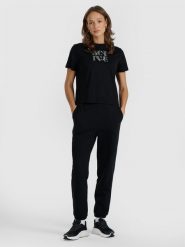 4F Spodnie dresowe joggery damskie - czarne S. Czarne spodnie dresowe damskie 4f, s, bez wzorów, z dresówki. W wyprzedaży za 69.99 zł.