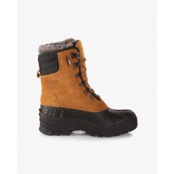 Ocieplane, wodoodporne buty zimowe Kilpi ANTARTIC HIGH WP-M. Brązowe trekkingi męskie Kilpi, na zimę, trekkingowe. Za 473.69 zł.