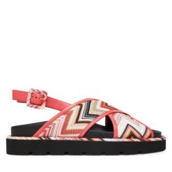 Sandały M Missoni. Czerwone sandały damskie M Missoni, bez wzorów, bez obcasa, na płaskiej podeszwie, bez zapięcia. Za 2,379.00 zł.