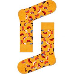 Happy Socks - Skarpety Hot Dog. Pomarańczowe skarpety męskie Happy Socks, z bawełny. W wyprzedaży za 29.90 zł.