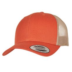 Dwukolorowa Czapka Trucker Retro. Brązowe czapki i kapelusze damskie FLEXFIT, bez wzorów, retro. Za 58.99 zł.