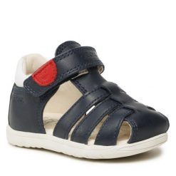 Sandały Geox. Niebieskie sandały chłopięce Geox, bez zapięcia. Za 259.99 zł.