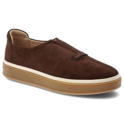 Mokasyny damskie Daniel Lopez, zamszowa cholewka wsuwany fason minimalistyczny design gruba elastyczna podeszwa okrągły nosek, brązowe, TT2D4083. Brązowe mokasyny damskie Daniel Lopez, z zamszu. Za 289.00 zł.