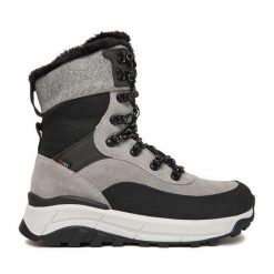 Sneakersy Rieker. Szare botki damskie Rieker, bez obcasa, na płaskiej podeszwie, bez zapięcia. Za 499.99 zł.