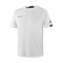 Koszulka męska Babolat Play Crew Neck. Białe koszulki sportowe męskie BABOLAT, l, bez wzorów, bez kołnierzyka, bez ramiączek, tenisowe. Za 119.99 zł.