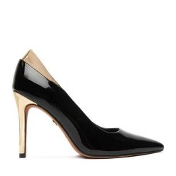 Szpilki Nine West. Czarne szpilki damskie Nine West, bez wzorów, bez obcasa, bez zapięcia. Za 249.99 zł.