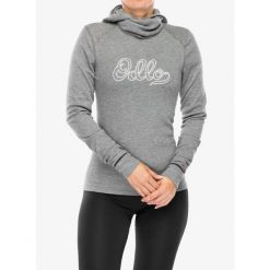 Bluza termoaktywna damska Odlo Active Warm Originals BL Top Facemask LS. Szare bluzy sportowe damskie Odlo, bez wzorów, bez kaptura, narciarskie. Za 276.99 zł.