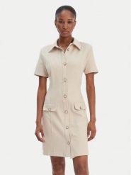 Guess Sukienka codzienna W6RK34 KCMU2 Beżowy Classic Fit. Brązowe sukienki damskie Guess, na co dzień, xl, z aplikacjami, z syntetyku, bez kołnierzyka, bez ramiączek, proste. Za 609.99 zł.