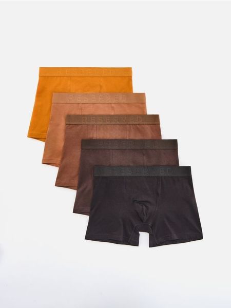 5 pack bokserek Long - bursztynowy. Pomarańczowe bokserki męskie Reserved, l, bez wzorów. Za 109.99 zł.