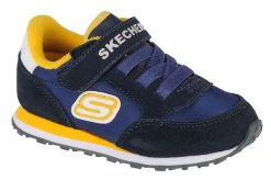 Buty sportowe Sneakersy chłopięce, Retro Sneaks-Gorvox. Niebieskie trampki i tenisówki chłopięce Skechers, bez wzorów, z materiału, retro, przed kostkę, bez zapięcia. Za 139.99 zł.