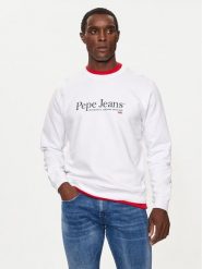Pepe Jeans Bluza PM582699 Biały Regular Fit. Białe bluzy męskie Pepe Jeans, m, bez wzorów, z bawełny, bez kaptura. Za 179.99 zł.