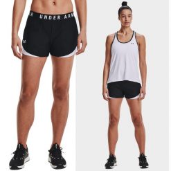 Spodenki fitness damskie UNDER ARMOUR Play Up 3.0 Shorts. Czarne szorty sportowe damskie Under Armour, l, bez wzorów, na fitness i siłownię. Za 59.99 zł.
