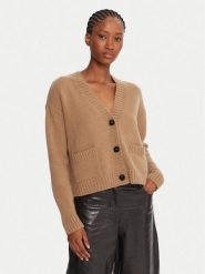 Weekend Max Mara Kardigan Filmato 2525346062 Beżowy Regular Fit. Brązowe kardigany damskie Weekend Max Mara, xs, bez wzorów, z wełny. Za 1,189.00 zł.