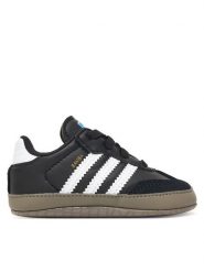 Adidas Sneakersy Samba Kids JI2757 Czarny. Czarne buty sportowe dziewczęce Adidas, bez wzorów, ze skóry, bez zapięcia. Za 129.99 zł.