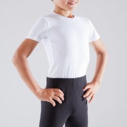 Koszulka krótki rękaw do tańca klasycznego dla chłopców Starever. Białe t-shirty dla chłopców DOMYOS, bez wzorów, z bawełny, bez ramiączek. Za 27.99 zł.