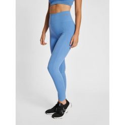 Legginsy damskie Hummel Tif. Niebieskie legginsy damskie Hummel, bez wzorów, z dzianiny, na jogę i pilates. Za 128.00 zł.