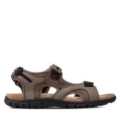 Sandały Geox. Brązowe sandały męskie Geox, bez zapięcia. Za 239.99 zł.
