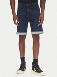 Mustang Szorty jeansowe Chicago Z 1016349 Granatowy Slim Fit. Niebieskie szorty męskie Mustang, m, bez wzorów, z bawełny. Za 189.99 zł.