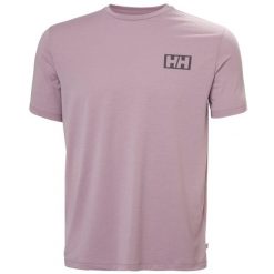 Koszulka Helly Hansen Skog graphic. Fioletowe koszulki sportowe męskie Helly Hansen, bez wzorów, bez kołnierzyka, bez ramiączek, trekkingowe. Za 231.00 zł.