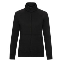 Kurtka Dresowa Premium Dla Pań I Panów. Czarne kurtki damskie Fruit of the Loom, xl, bez wzorów, z dresówki, bez kaptura. Za 148.99 zł.