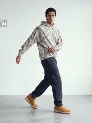Bluza hoodie z motywem kamuflażu z bawełną - beżowy. Brązowe bluzy męskie Sinsay, l, bez wzorów, z bawełny, bez kaptura. Za 79.99 zł.