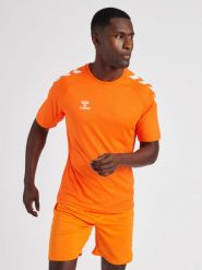 Koszulka Hummel Core Poly. Brązowe koszulki sportowe męskie Hummel, m, bez wzorów, z poliamidu, bez kołnierzyka, bez ramiączek, na fitness i siłownię. Za 151.00 zł.