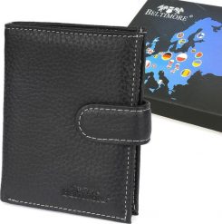 Beltimore Portfel skórzany czarny duży pionowy męski skóra Beltimore G72. Czarne portfele męskie Beltimore, bez wzorów, ze skóry. Za 59.99 zł.