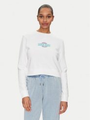 Guess Jeans Bluza W5GQ20 K68I4 Biały Regular Fit. Białe bluzy damskie Guess Jeans, s, z aplikacjami, z bawełny, bez kaptura. Za 169.99 zł.