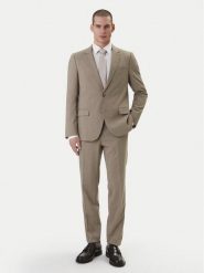 HUGO Garnitur Henry/Getlin232X 50557616 Beżowy Slim Fit. Brązowe garnitury męskie Hugo, bez wzorów, z wełny. Za 1,919.00 zł.