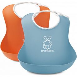 Babybjörn 2 Śliniaki , Pomarańcz/Turkus. Niebieskie śliniaki dla dzieci BABYBJORN. Za 49.00 zł.