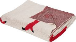 Beliani Koc bawełniany dla dzieci w jamniki 130 x 170 cm beżowo-czerwony REERH. Brązowe kocyki dla dzieci Beliani, z bawełny. Za 242.99 zł.