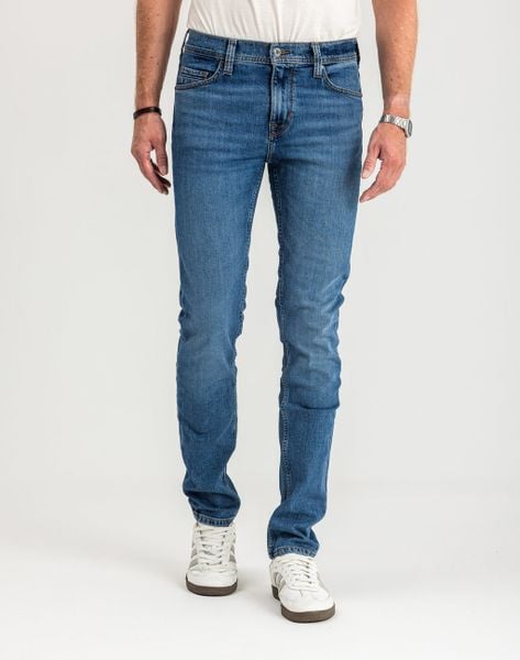 Spodnie Męskie Jeansowe Mustang Vegas Slim Denim Blue 1015350 5000 682, W34 L34. Niebieskie spodnie materiałowe męskie Mustang, l, bez wzorów, z bawełny, klasyczne. Za 249.99 zł.